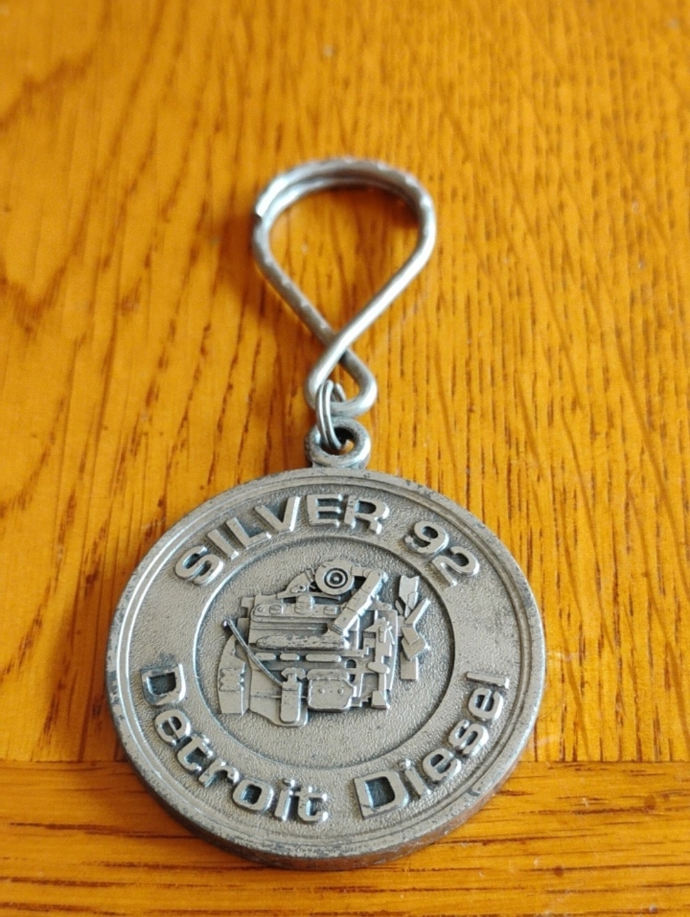 Detroit Diesel Series Silver 92 Engine Round Keychain
